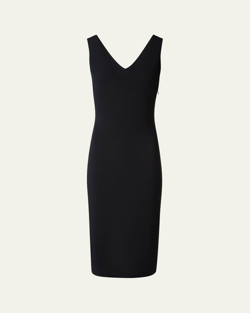 V-Neck Sleeveless Knit Midi Dress